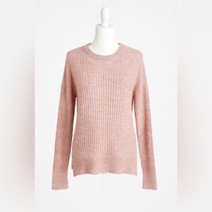 Abercrombie & Fitch Rose Pink Ribbed Knit Sweater Soft Cozy Crewneck Size Small